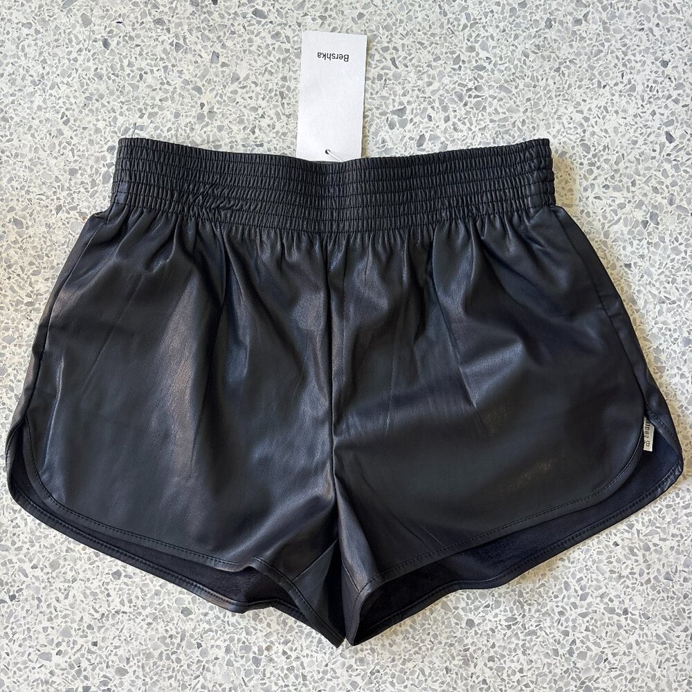 Bershka ASOS Faux Leather Shorts Pockets Large NWT